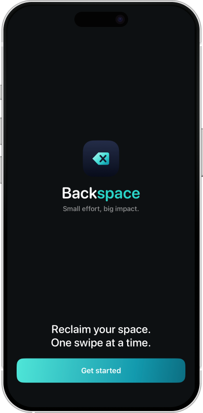 Welcome screen: Backspace, small effort, big impact.